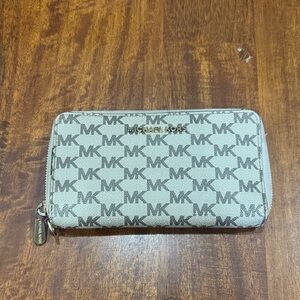 Michael Kors Beige Logo Wallet and Card Holder